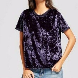 A New Day Crushed Velvet T-Shirt (Navy)